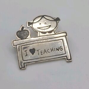 Vintage Sterling Silver Brooch Teacher Back To School Gift Signed EFS 925